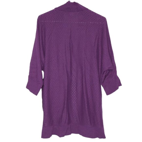 Mossimo Supply Co. Purple Open Front Oversized 3/4 Sleeve Cardigan Sweater - 2 - Picture 2 of 2